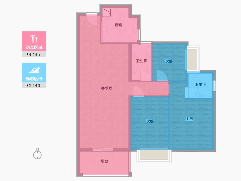 广东省-东莞市-凤岗碧桂园-80.15-户型库-动静分区