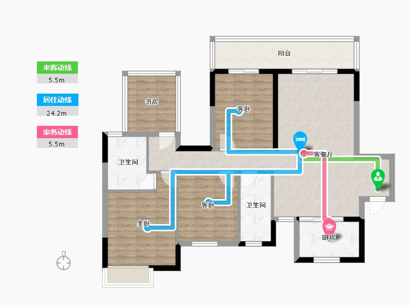 广西壮族自治区-南宁市-兴进珺府-104.94-户型库-动静线