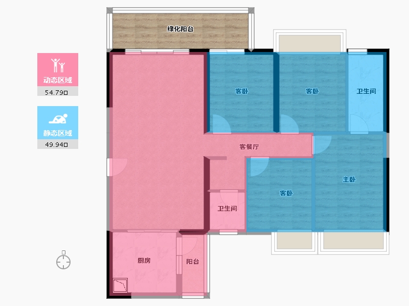 广西壮族自治区-南宁市-天健城天境-104.04-户型库-动静分区