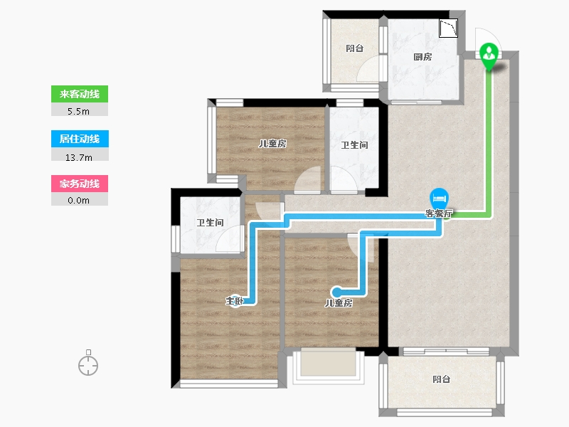 广西壮族自治区-南宁市-南宁碧桂园天悦湾-81.54-户型库-动静线