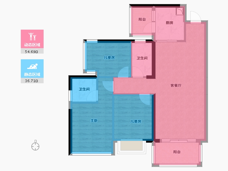 广西壮族自治区-南宁市-南宁碧桂园天悦湾-81.54-户型库-动静分区