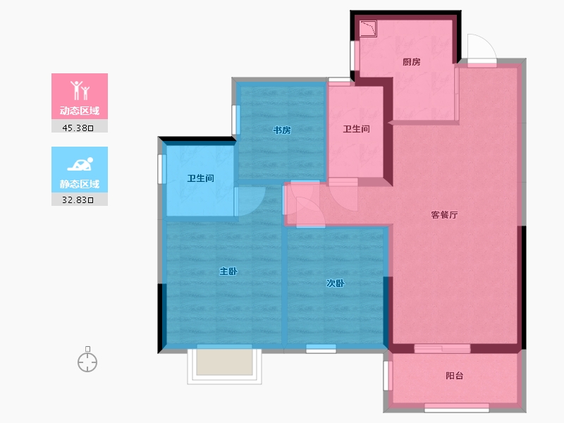 广西壮族自治区-南宁市-中南紫云集-69.43-户型库-动静分区