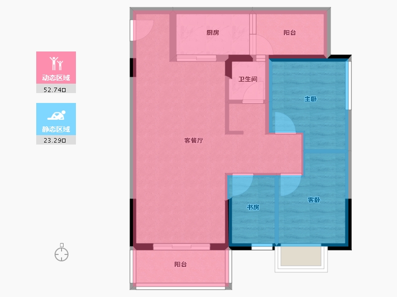 广西壮族自治区-南宁市-轨道御水雅居-67.38-户型库-动静分区