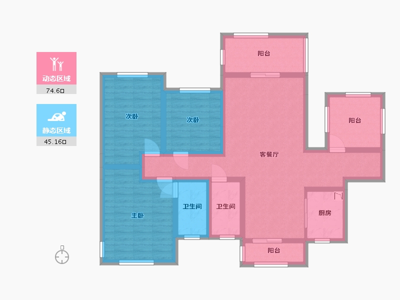 广西壮族自治区-南宁市-武鸣彰泰滨江学府-104.93-户型库-动静分区