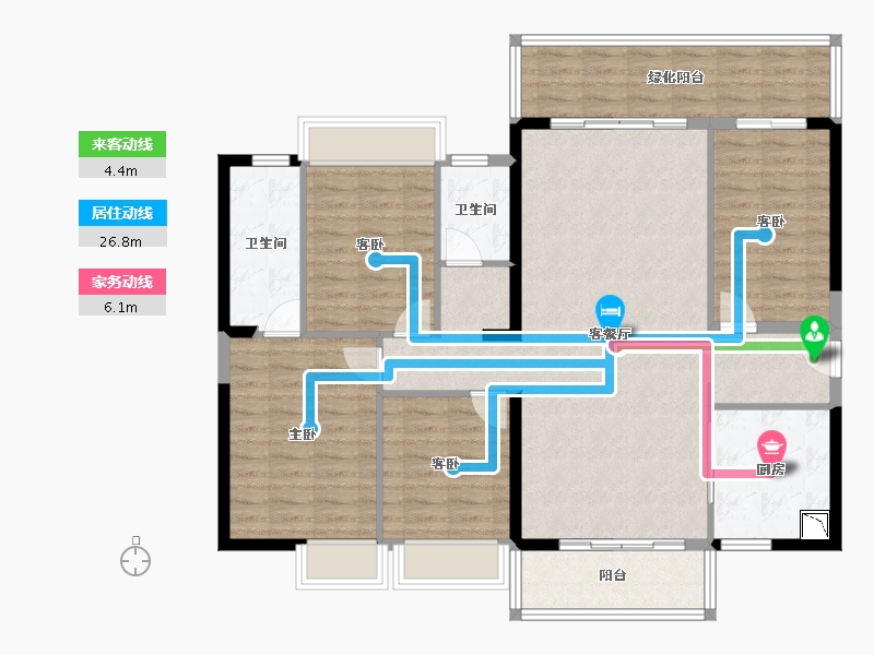 广西壮族自治区-南宁市-天健城天境-120.58-户型库-动静线