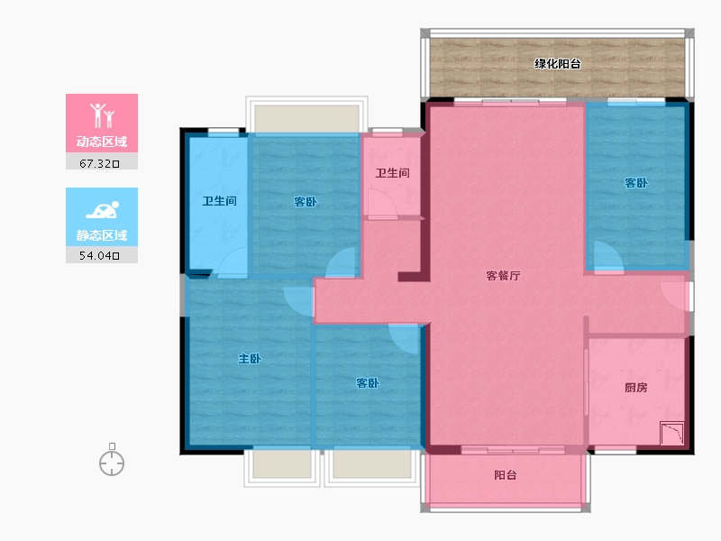 广西壮族自治区-南宁市-天健城天境-120.58-户型库-动静分区