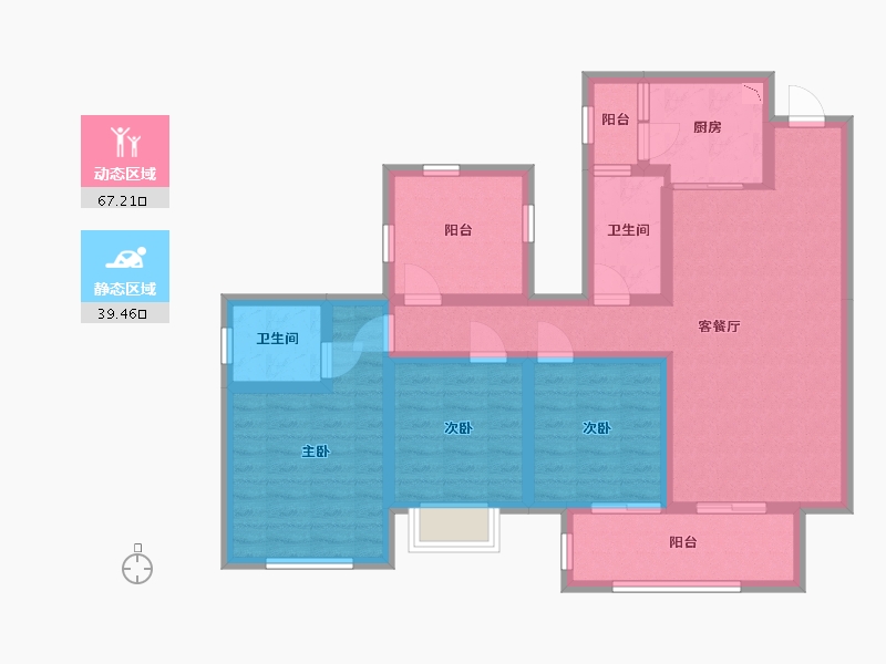 广西壮族自治区-南宁市-武鸣彰泰滨江学府-93.15-户型库-动静分区