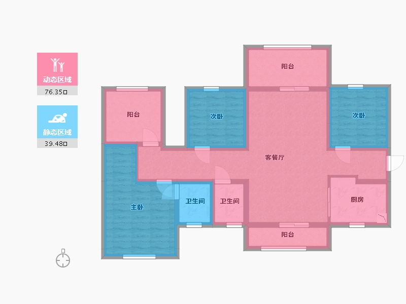 广西壮族自治区-南宁市-武鸣彰泰滨江学府-101.75-户型库-动静分区