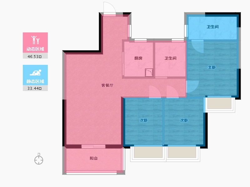 广东省-东莞市-中洲里程花园-71.25-户型库-动静分区