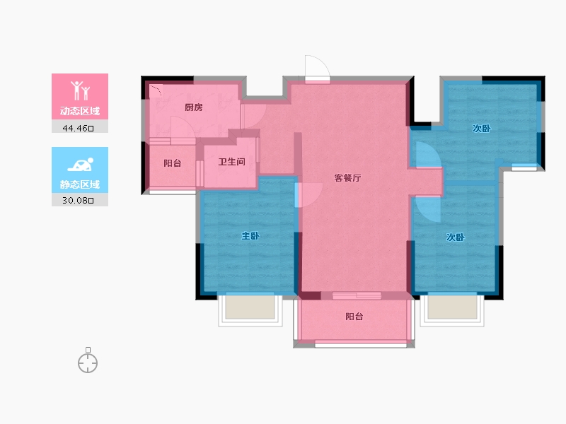 广东省-东莞市-腾龙名轩-65.32-户型库-动静分区