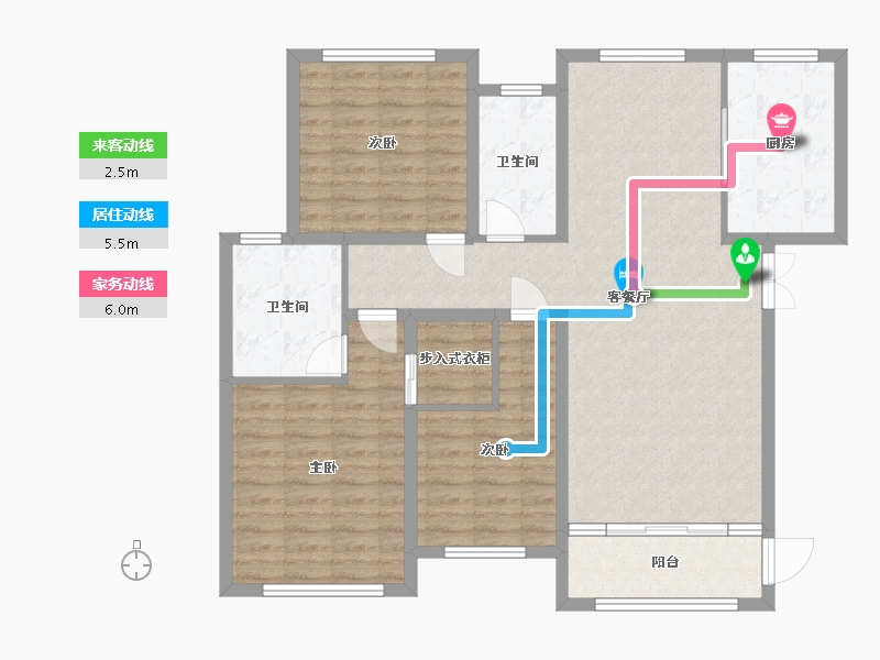 河南省-驻马店市-置地上林苑-106.02-户型库-动静线