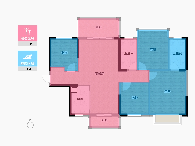 广西壮族自治区-南宁市-联发君悦-95.37-户型库-动静分区