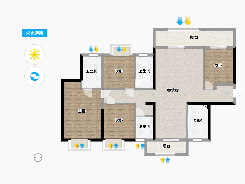 广西壮族自治区-南宁市-中南紫云集-115.98-户型库-采光通风