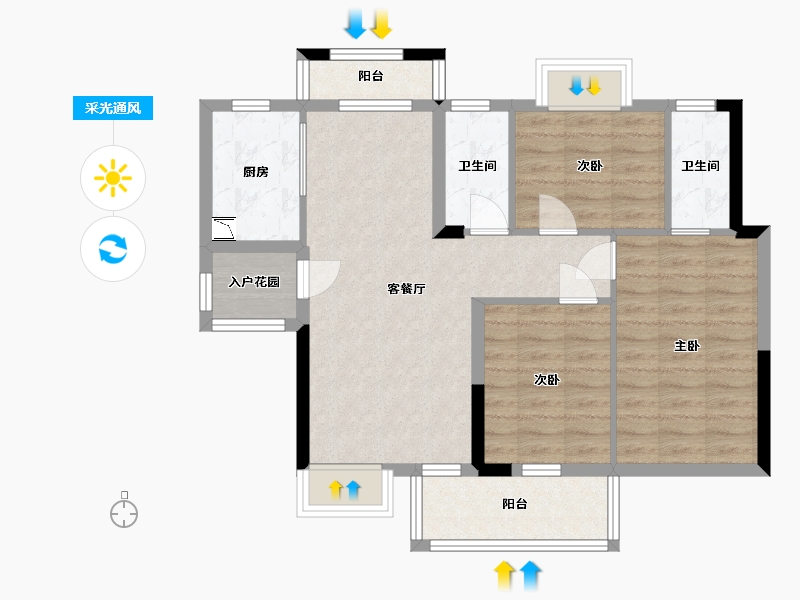 广东省-东莞市-腾龙名悦公馆-77.80-户型库-采光通风