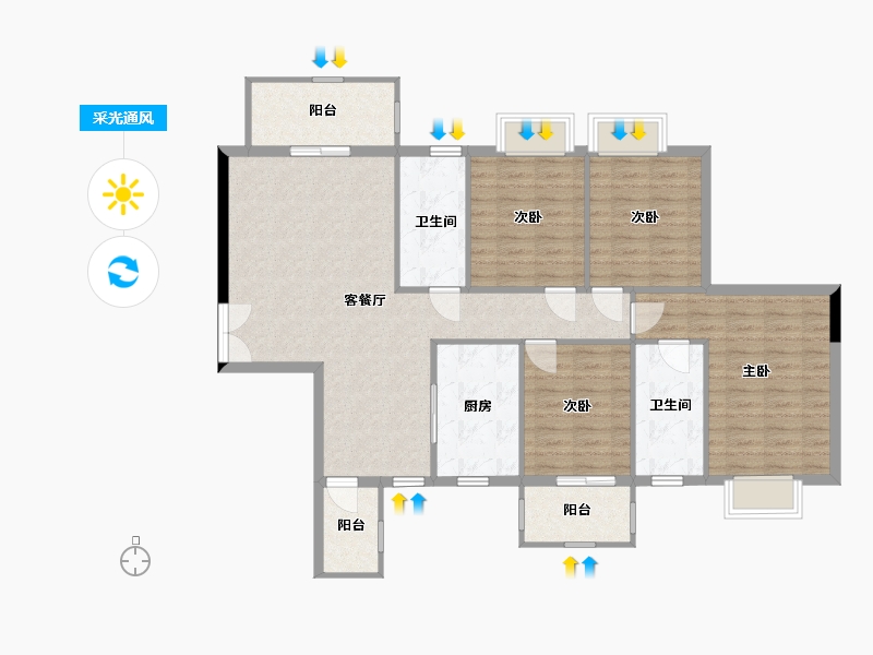 广西壮族自治区-北海市-远辰龙湾名郡-114.87-户型库-采光通风