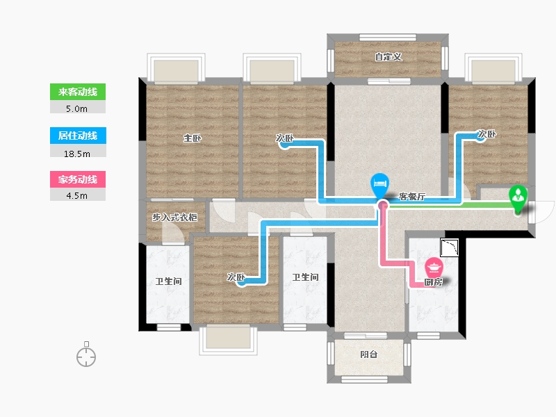 广西壮族自治区-南宁市-江山御景2期-105.12-户型库-动静线