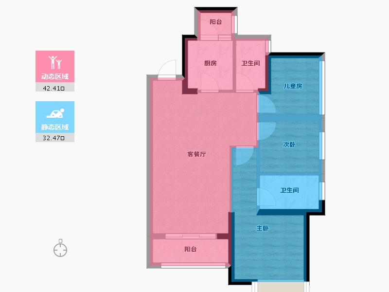 广西壮族自治区-南宁市-东盟华府-66.22-户型库-动静分区