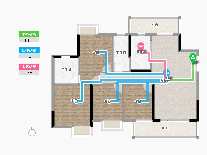 广西壮族自治区-南宁市-兴进珺府-110.04-户型库-动静线