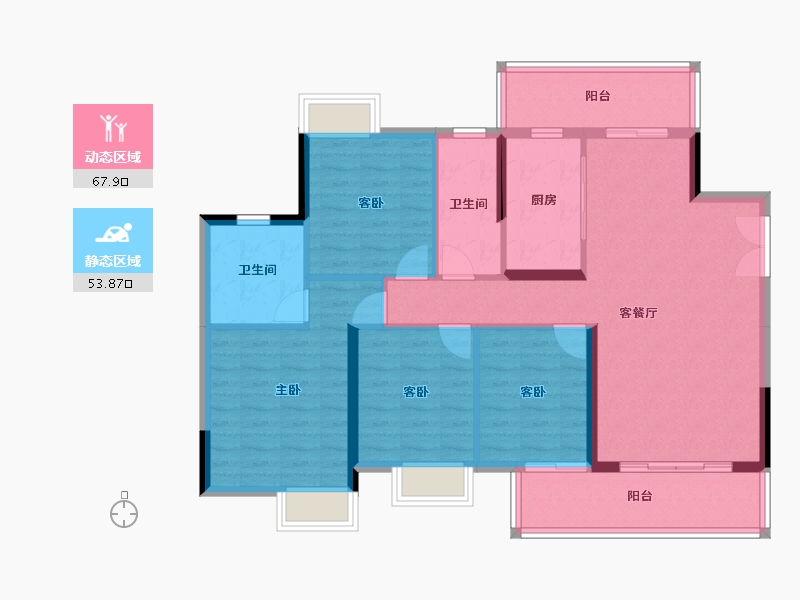 广西壮族自治区-南宁市-兴进珺府-110.04-户型库-动静分区