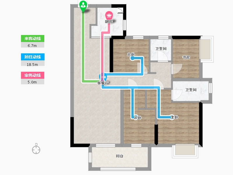 广西壮族自治区-南宁市-中国铁建西派澜岸-88.17-户型库-动静线