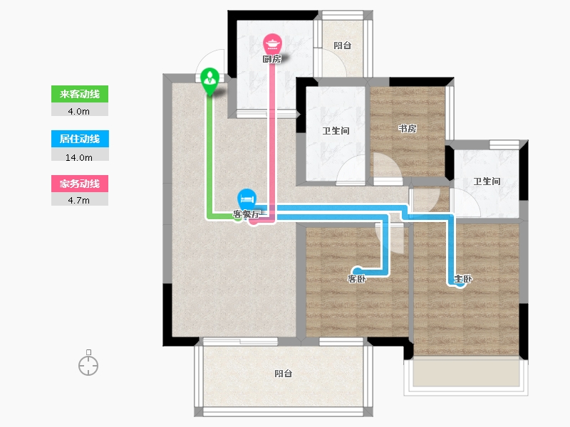 广西壮族自治区-南宁市-九宸府-71.39-户型库-动静线