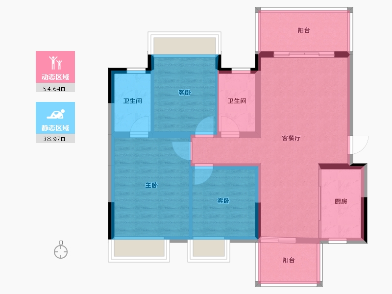 广西壮族自治区-南宁市-九宸府-83.73-户型库-动静分区