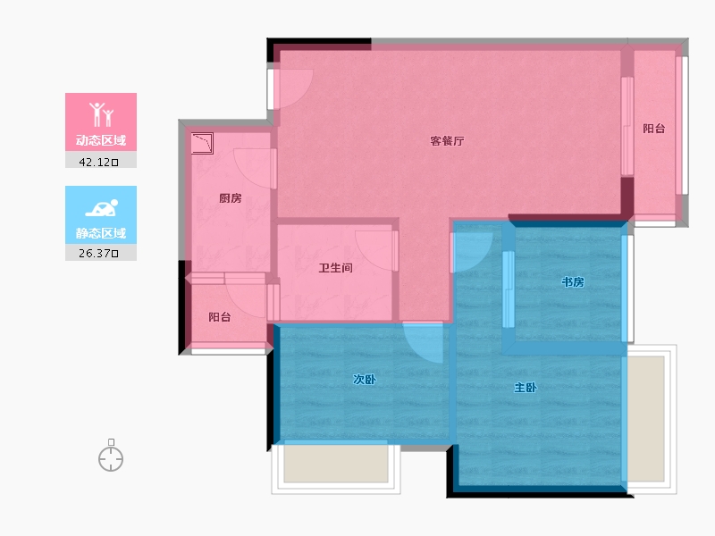 广西壮族自治区-南宁市-东盟华府-60.58-户型库-动静分区