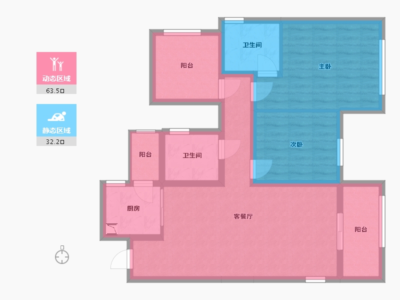 广西壮族自治区-南宁市-武鸣彰泰滨江学府-84.48-户型库-动静分区