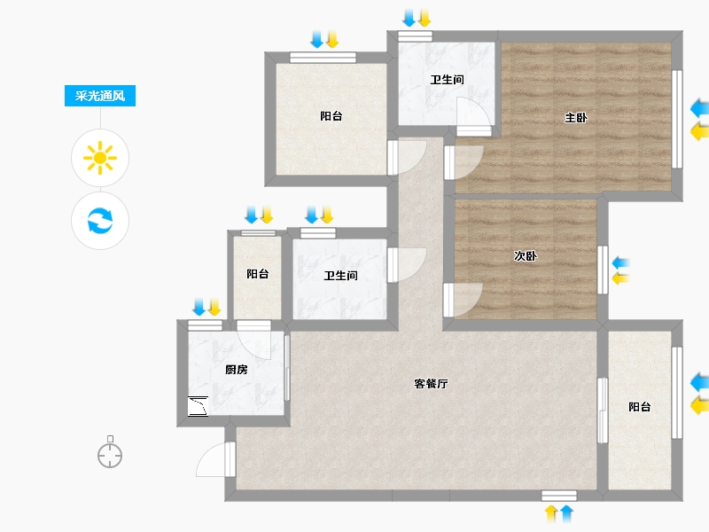 广西壮族自治区-南宁市-武鸣彰泰滨江学府-84.48-户型库-采光通风