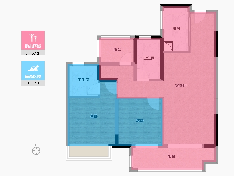 广东省-惠州市-美的旭辉天地-73.68-户型库-动静分区