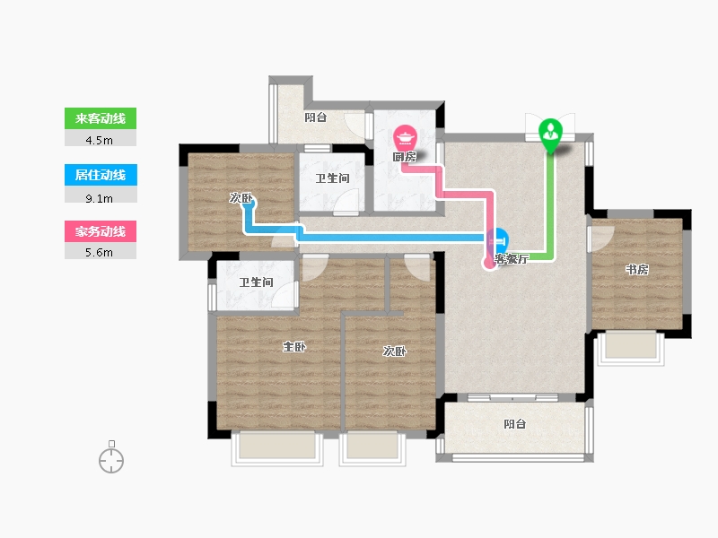 广西壮族自治区-南宁市-振业邕江雅苑-109.07-户型库-动静线