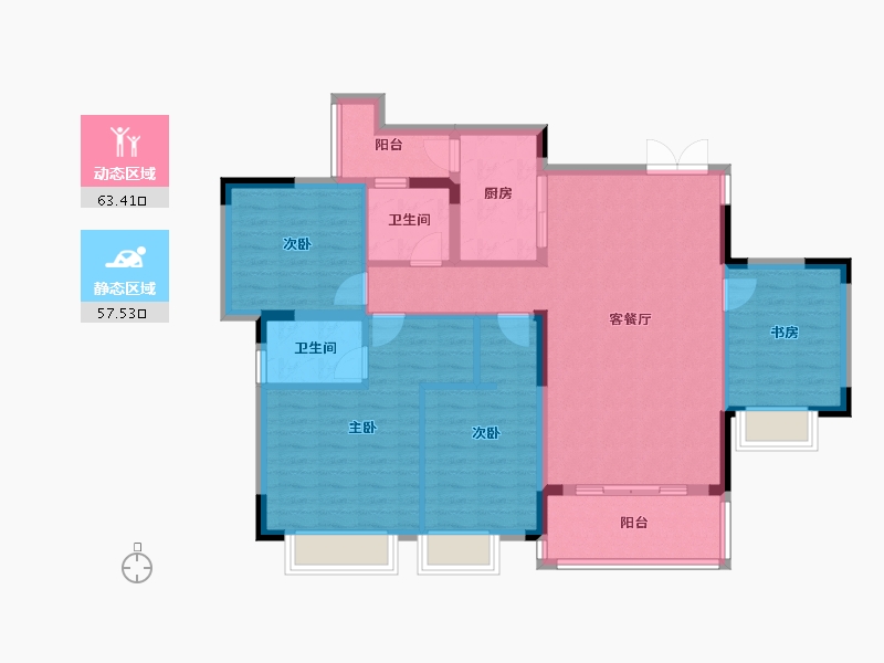 广西壮族自治区-南宁市-振业邕江雅苑-109.07-户型库-动静分区