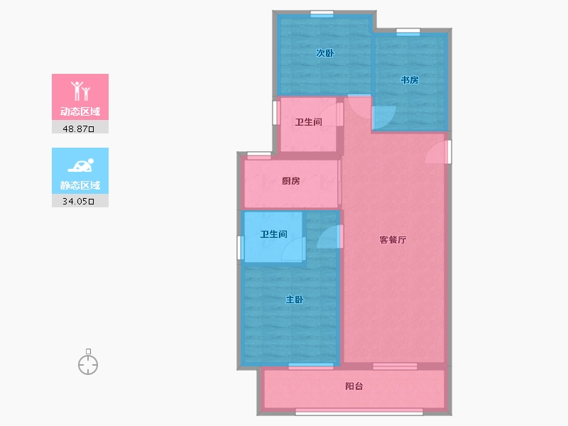 广西壮族自治区-北海市-嘉和冠山海-74.29-户型库-动静分区