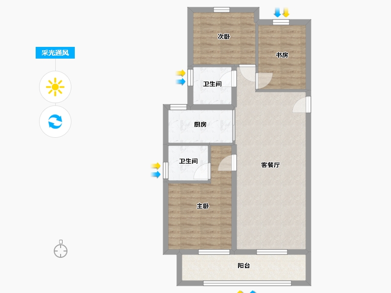 广西壮族自治区-北海市-嘉和冠山海-74.29-户型库-采光通风