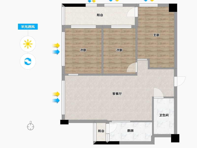 广东省-东莞市-富盈今朝-82.75-户型库-采光通风