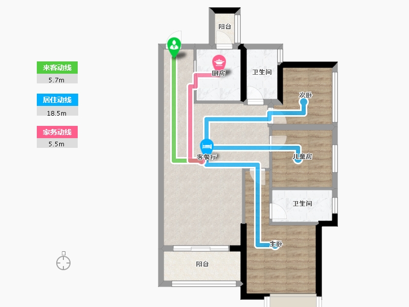 广西壮族自治区-南宁市-东盟华府-69.58-户型库-动静线