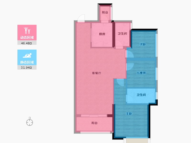 广西壮族自治区-南宁市-东盟华府-69.58-户型库-动静分区