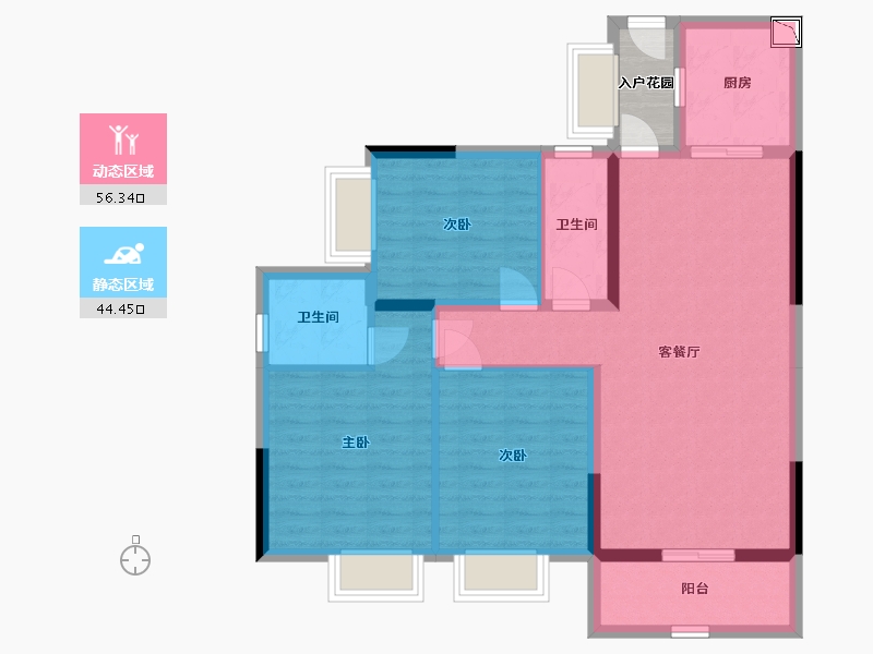 广西壮族自治区-北海市-龙门馨园-93.36-户型库-动静分区