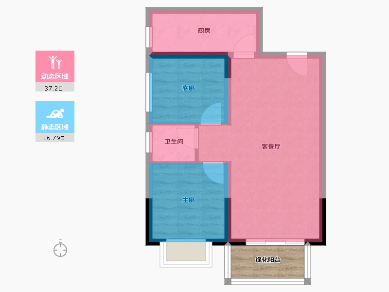 广西壮族自治区-南宁市-轨道御水雅居-51.99-户型库-动静分区