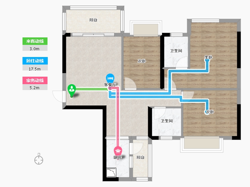 广西壮族自治区-南宁市-南宁碧桂园天悦湾-83.80-户型库-动静线