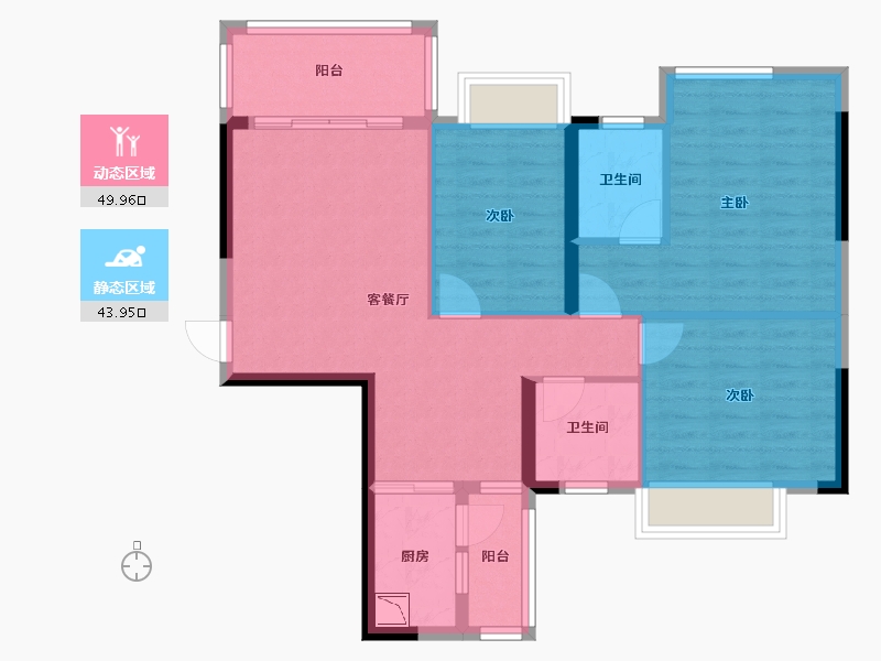 广西壮族自治区-南宁市-南宁碧桂园天悦湾-83.80-户型库-动静分区