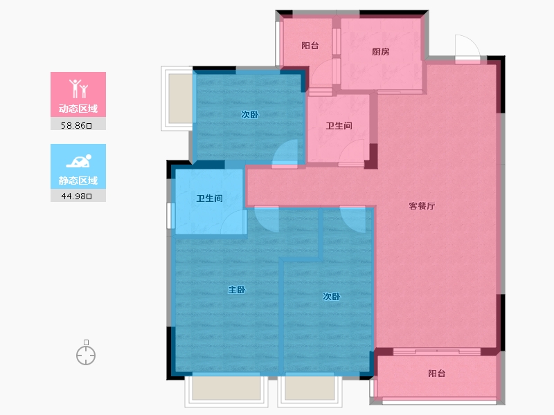 广西壮族自治区-南宁市-振业邕江雅苑-93.80-户型库-动静分区