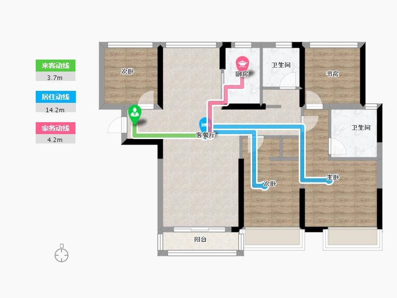 广西壮族自治区-南宁市-东盟华府-88.66-户型库-动静线