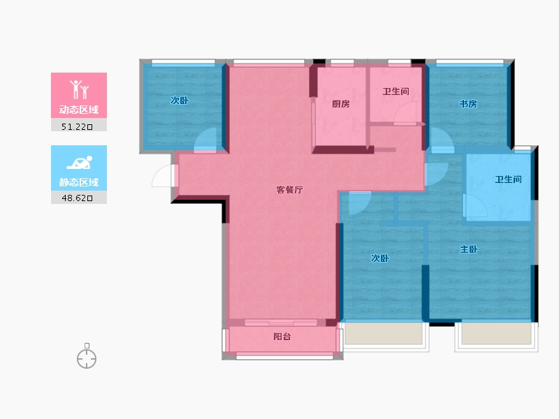 广西壮族自治区-南宁市-东盟华府-88.66-户型库-动静分区