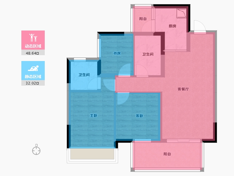 广西壮族自治区-南宁市-九宸府-70.88-户型库-动静分区