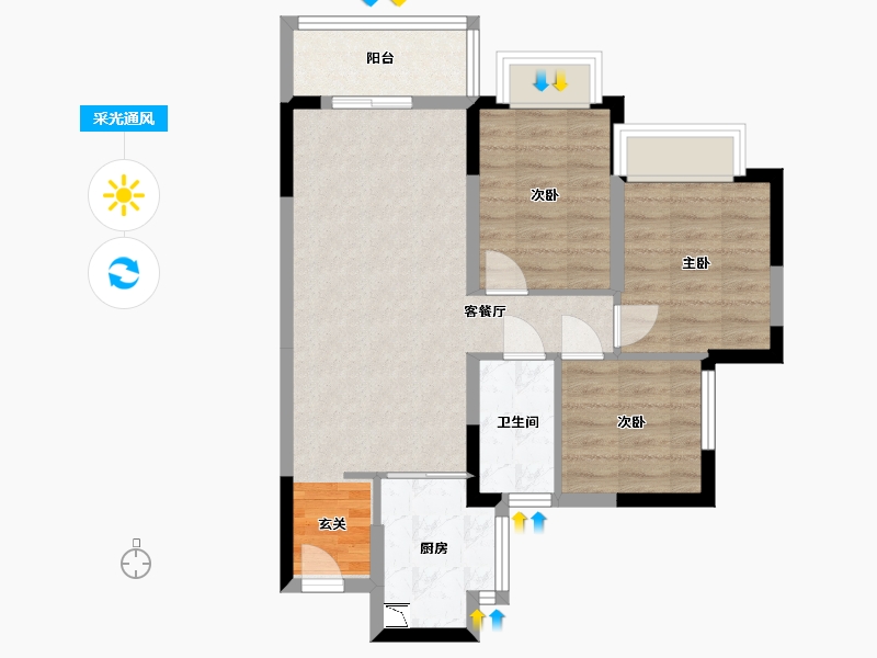 广东省-东莞市-虎门滨海城-65.89-户型库-采光通风