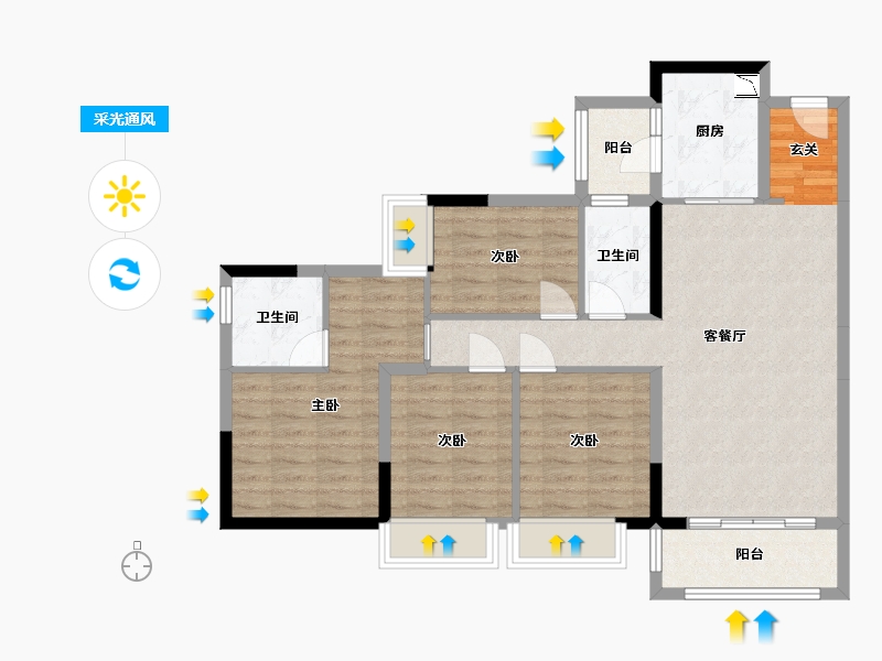 广东省-东莞市-虎门滨海城-92.50-户型库-采光通风