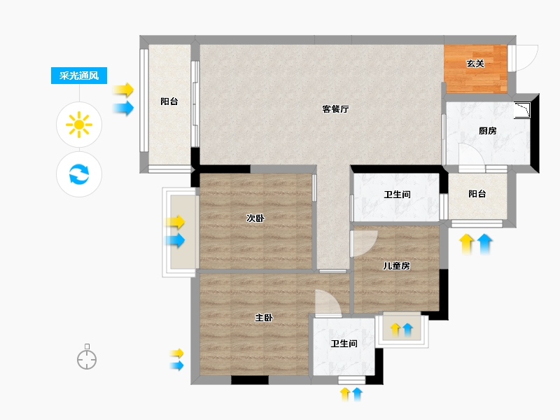 广东省-东莞市-虎门滨海城-77.68-户型库-采光通风