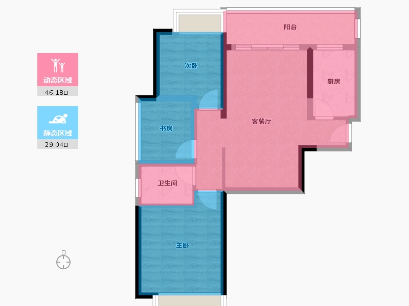 广西壮族自治区-南宁市-科瑞江韵-66.18-户型库-动静分区