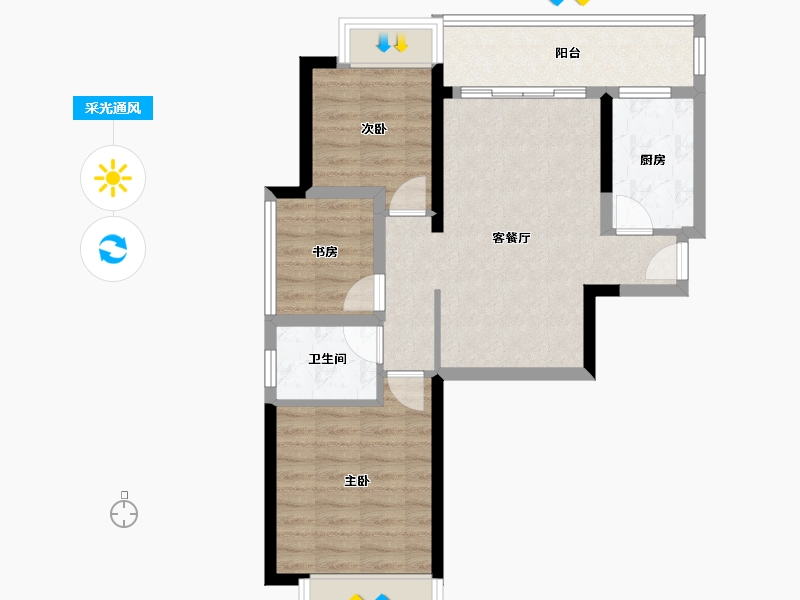 广西壮族自治区-南宁市-科瑞江韵-66.18-户型库-采光通风